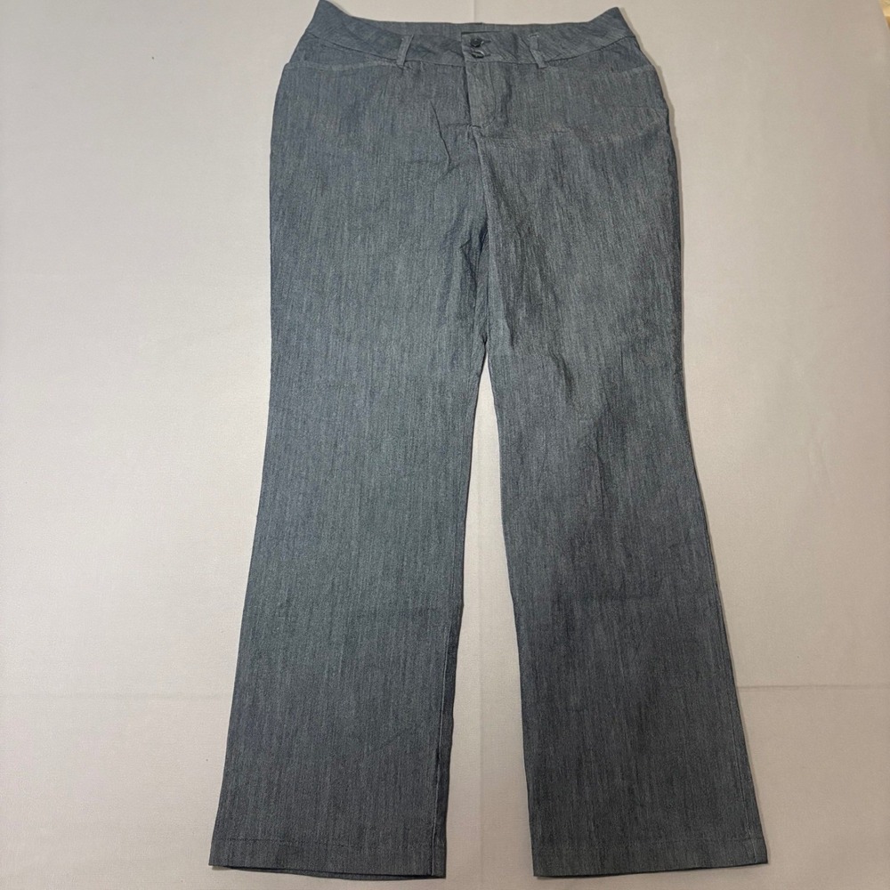 Lee Straight Leg Pants Womens 14 Gray Regular Fit Mid Rise Secretly Shapes